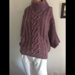 Italian knit batwing sweater cape poncho style